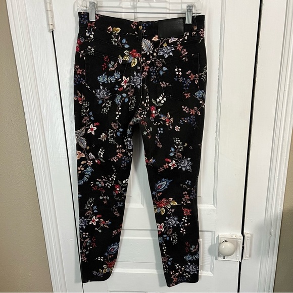 Erdem Black Floral Millicent Skinny Jeans Zipper Fly US 4 B - Picture 7 of 12